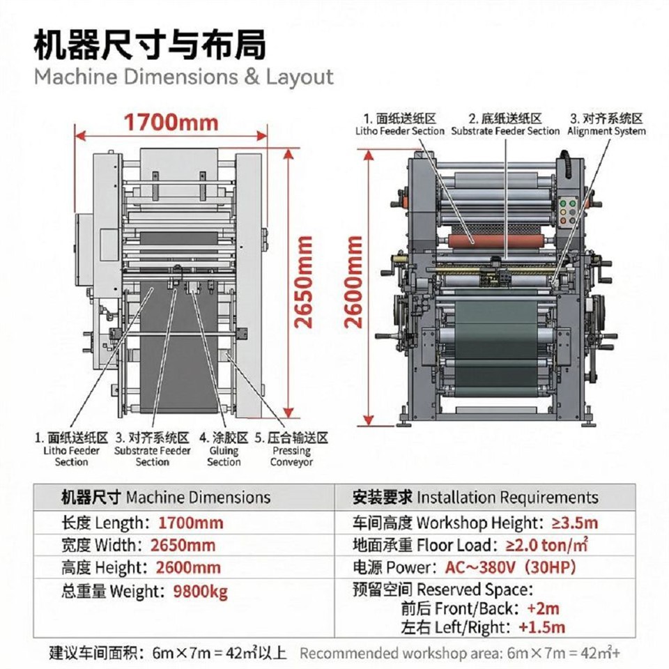 5 Layer Paperboard Flute Laminating Machine